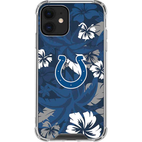 NFL Indianapolis Colts Tropical Print iPhone 12 Mini Clear Case
