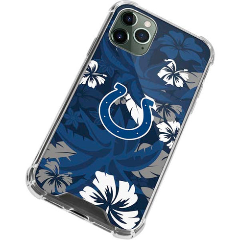 NFL Indianapolis Colts Tropical Print iPhone 12 Pro Clear Case