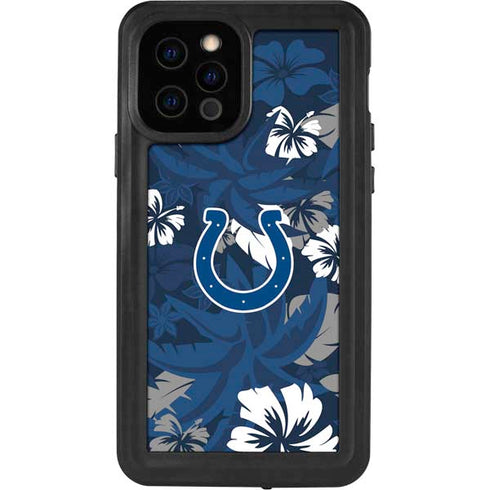 NFL Indianapolis Colts Tropical Print iPhone 12 Pro Waterproof Case