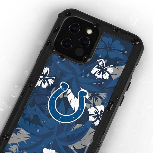 NFL Indianapolis Colts Tropical Print iPhone 12 Pro Waterproof Case