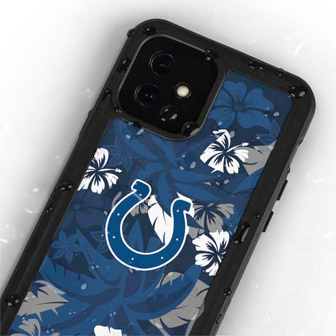 NFL Indianapolis Colts Tropical Print iPhone 12 Waterproof Case