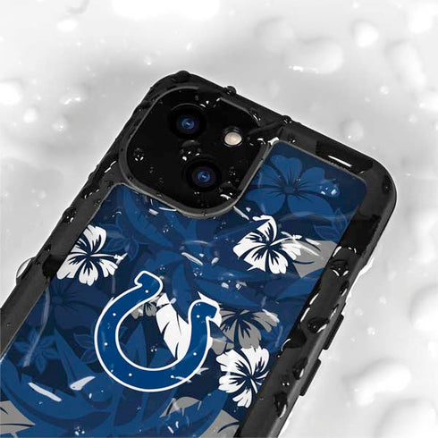 NFL Indianapolis Colts Tropical Print iPhone 13 Mini Waterproof Case