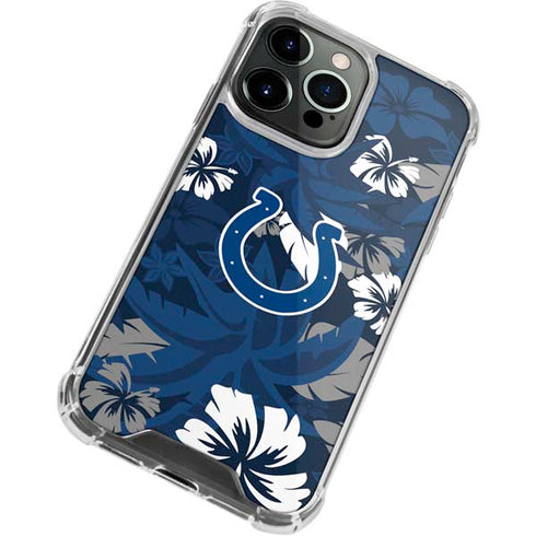 NFL Indianapolis Colts Tropical Print iPhone 13 Pro Clear Case