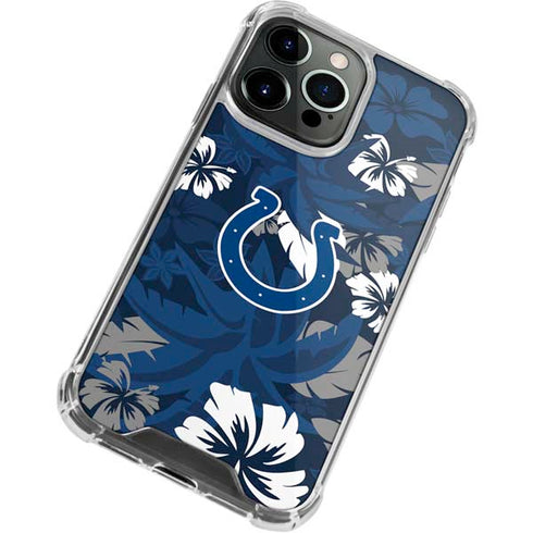 NFL Indianapolis Colts Tropical Print iPhone 13 Pro Max Clear Case