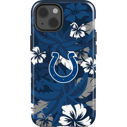 NFL Indianapolis Colts Tropical Print iPhone 15 Impact Case