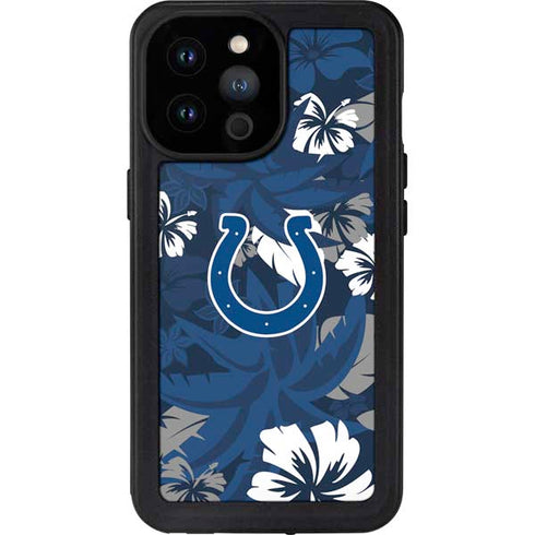 NFL Indianapolis Colts Tropical Print iPhone 14 Pro Max Waterproof Case