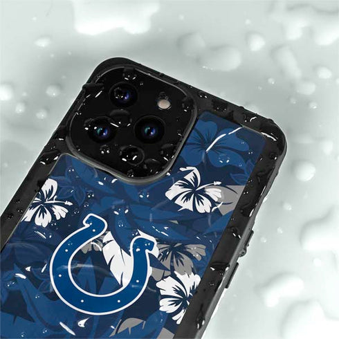 NFL Indianapolis Colts Tropical Print iPhone 14 Pro Max Waterproof Case
