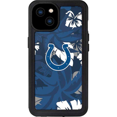 NFL Indianapolis Colts Tropical Print iPhone 15 Plus Waterproof Case