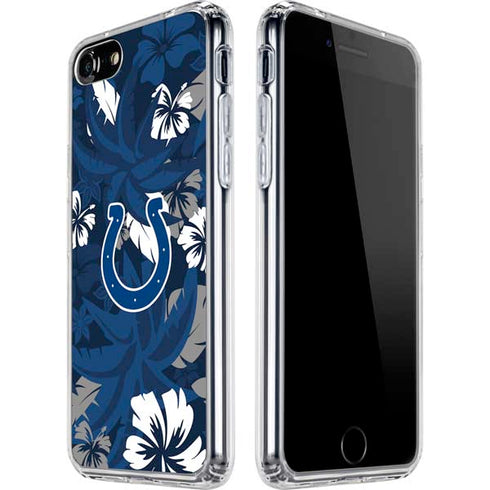 NFL Indianapolis Colts Tropical Print iPhone SE (2nd & 3rd Gen) Clear Case