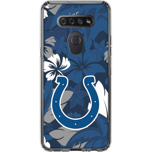 NFL Indianapolis Colts Tropical Print LG K51/Q51 Clear Case