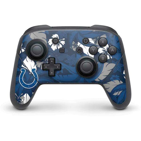 NFL Indianapolis Colts Tropical Print Nintendo Switch Pro Controller Skin