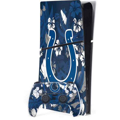 NFL Indianapolis Colts Tropical Print PS5 Slim Digital Edition Bundle Skin