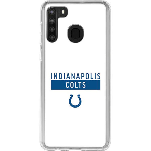 NFL Indianapolis Colts White Performance Series Galaxy A21 Clear Case