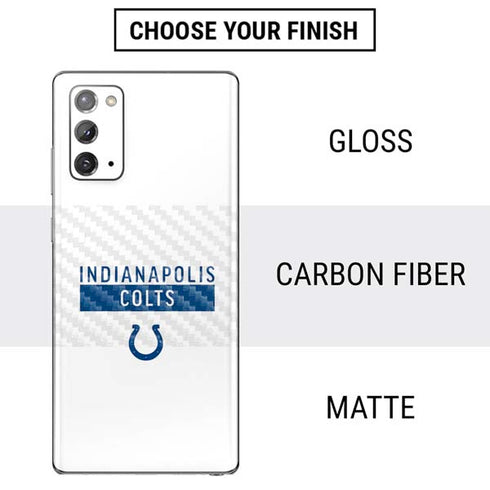 NFL Indianapolis Colts White Performance Series Galaxy Note20 5G Skin