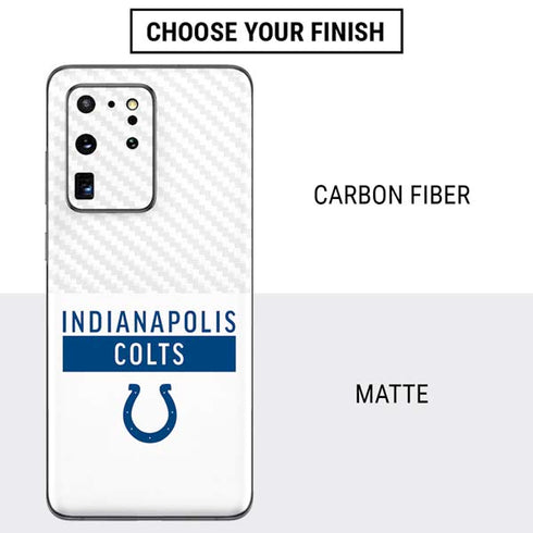 NFL Indianapolis Colts White Performance Series Galaxy S20 Ultra 5G Skin