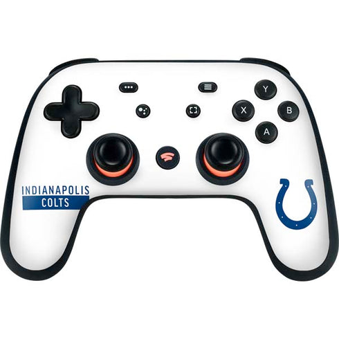 NFL Indianapolis Colts White Performance Series Google Stadia Controller Skin