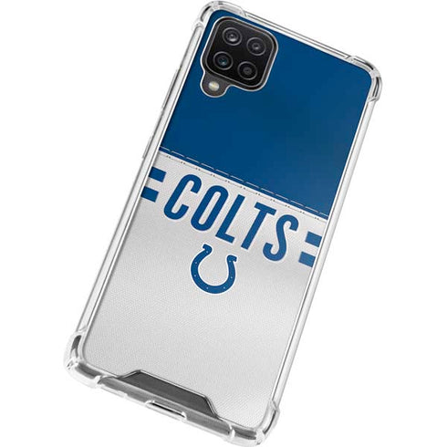 NFL Indianapolis Colts White Striped Galaxy A12 Clear Case