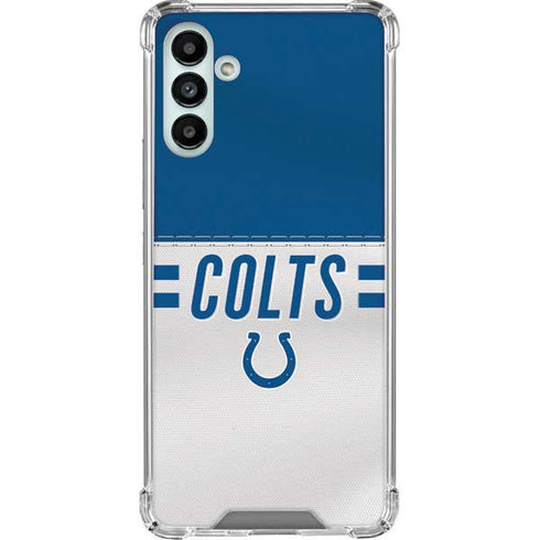 NFL Indianapolis Colts White Striped Galaxy A13 5G Clear Case