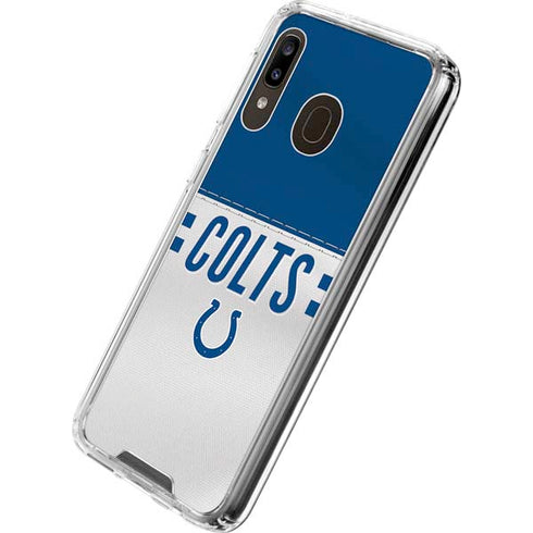 NFL Indianapolis Colts White Striped Galaxy A30 Clear Case
