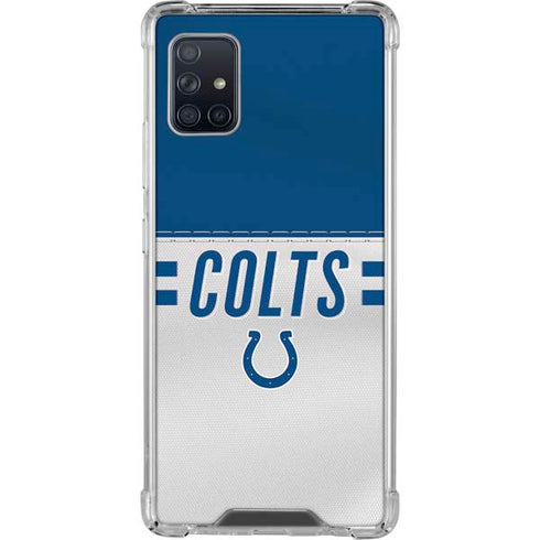 NFL Indianapolis Colts White Striped Galaxy A51 5G Clear Case