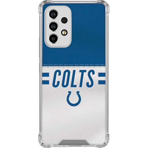 NFL Indianapolis Colts White Striped Galaxy A53 5G Clear Case