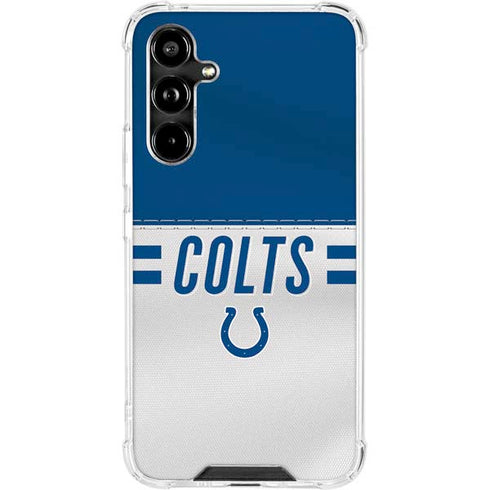 NFL Indianapolis Colts White Striped Galaxy A54 5G Clear Case