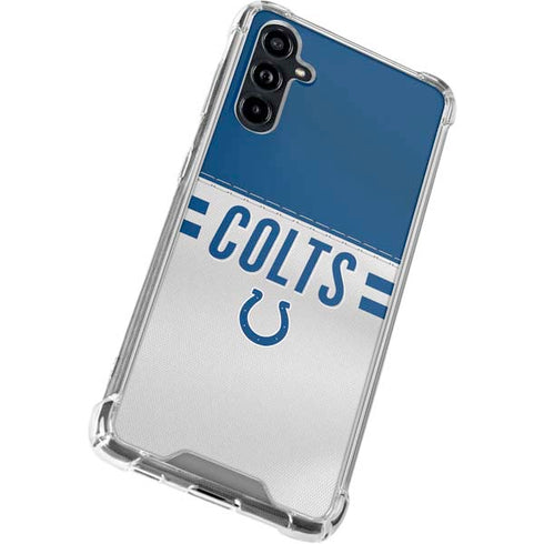 NFL Indianapolis Colts White Striped Galaxy A54 5G Clear Case