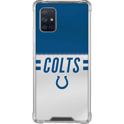 NFL Indianapolis Colts White Striped Galaxy A71 5G Clear Case