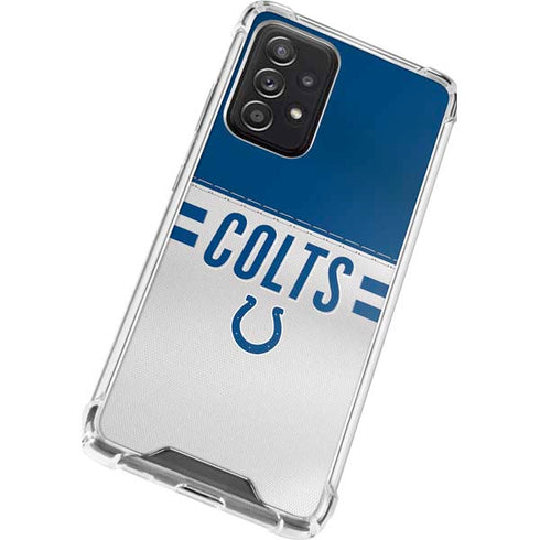 NFL Indianapolis Colts White Striped Galaxy A72 5G Clear Case