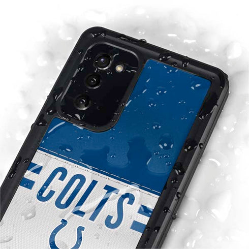 NFL Indianapolis Colts White Striped Galaxy Note20 5G Waterproof Case