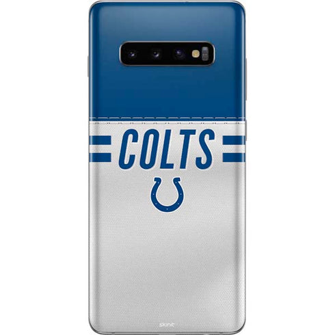 NFL Indianapolis Colts White Striped Galaxy S10 Plus Skin