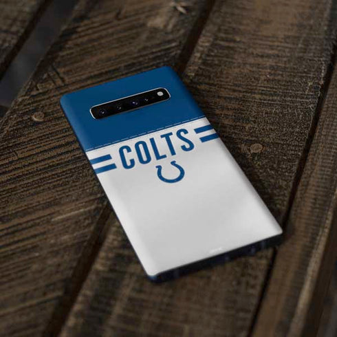 NFL Indianapolis Colts White Striped Galaxy S10 Plus Skin