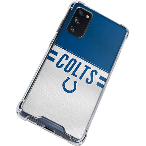 NFL Indianapolis Colts White Striped Galaxy S20 FE Clear Case