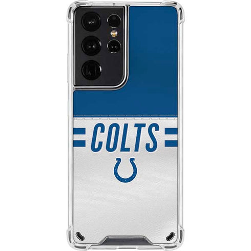 NFL Indianapolis Colts White Striped Galaxy S21 Ultra 5G Clear Case