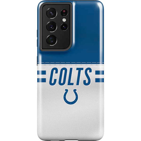 NFL Indianapolis Colts White Striped Galaxy S21 Ultra 5G Pro Case
