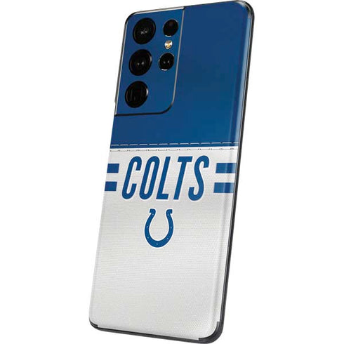 NFL Indianapolis Colts White Striped Galaxy S21 Ultra 5G Skin
