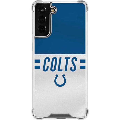 NFL Indianapolis Colts White Striped Galaxy S22 Plus Clear Case