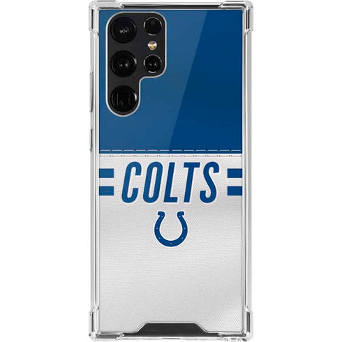NFL Indianapolis Colts White Striped Galaxy S22 Ultra Clear Case