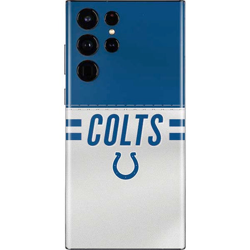 NFL Indianapolis Colts White Striped Galaxy S22 Ultra Skin