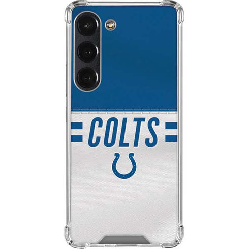 NFL Indianapolis Colts White Striped Galaxy S23 Clear Case