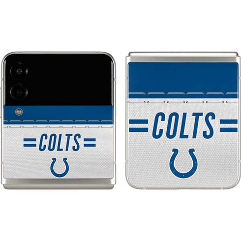NFL Indianapolis Colts White Striped Galaxy Z Flip3 5G Skin