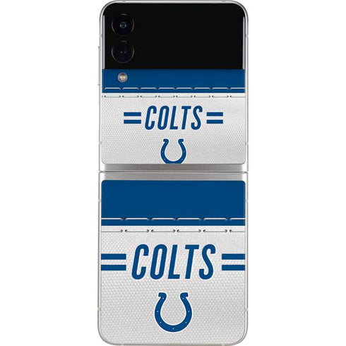 NFL Indianapolis Colts White Striped Galaxy Z Flip3 5G Skin