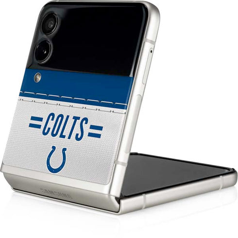 NFL Indianapolis Colts White Striped Galaxy Z Flip3 5G Skin