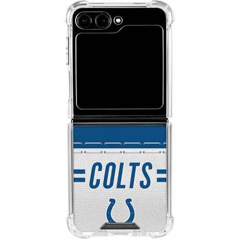 NFL Indianapolis Colts White Striped Galaxy Z Flip5 5G Clear Case