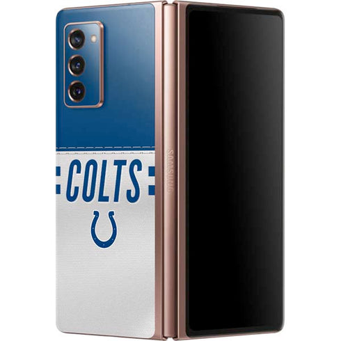 NFL Indianapolis Colts White Striped Galaxy Z Fold2 5G Skin