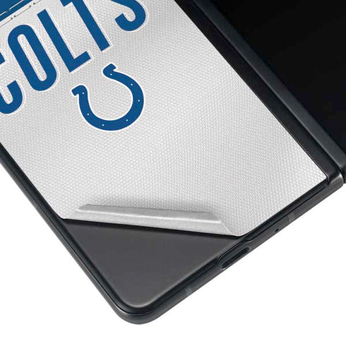 NFL Indianapolis Colts White Striped Galaxy Z Fold3 5G Skin