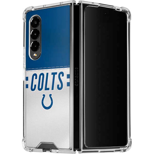 NFL Indianapolis Colts White Striped Galaxy Z Fold4 5G Clear Case