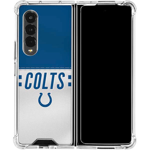 NFL Indianapolis Colts White Striped Galaxy Z Fold4 5G Clear Case
