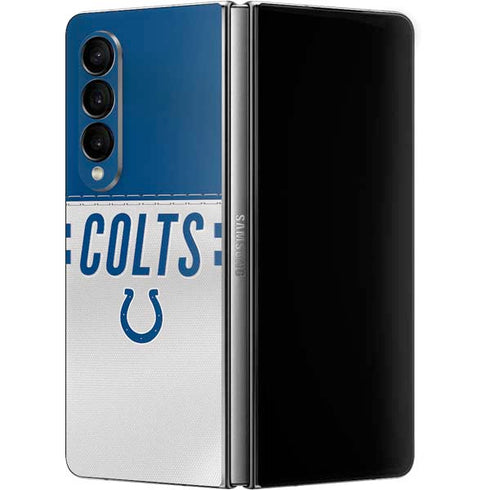 NFL Indianapolis Colts White Striped Galaxy Z Fold4 5G Skin
