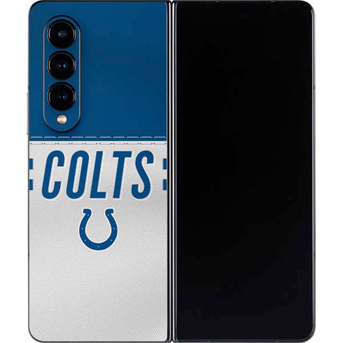 NFL Indianapolis Colts White Striped Galaxy Z Fold4 5G Skin